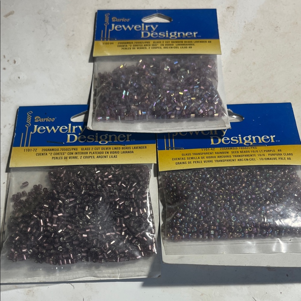 Darice Jewelry Designer Lavender Glass Beads